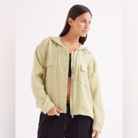 Avec Les Filles Green Hooded Jacket - Picture 2 of 4